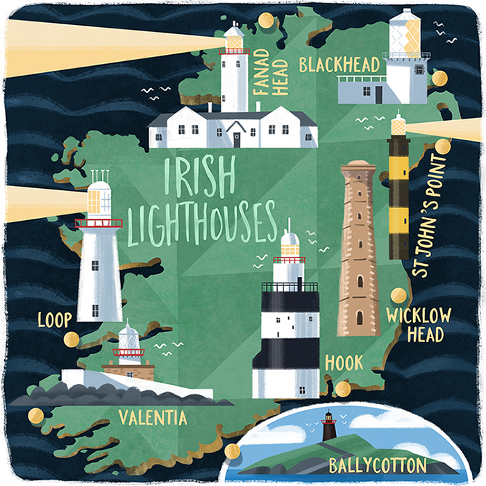 Irish Lighthouses Map
